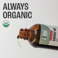 J MAC BOTANICALS organic castor oil pressing close-up showcasing pure cold-pressed quality.