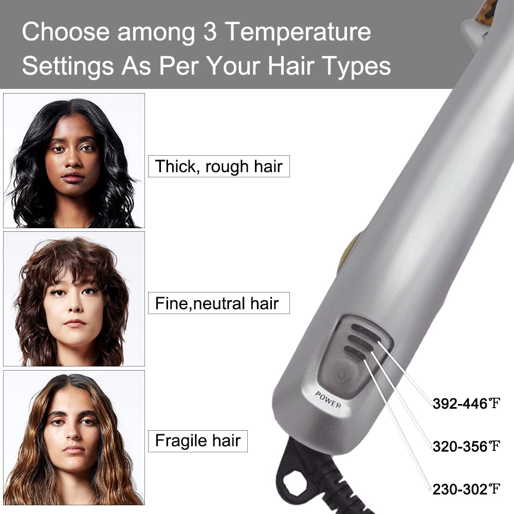 JMADENQ three-speed temperature settings customize styling for soft, normal, or thick hair