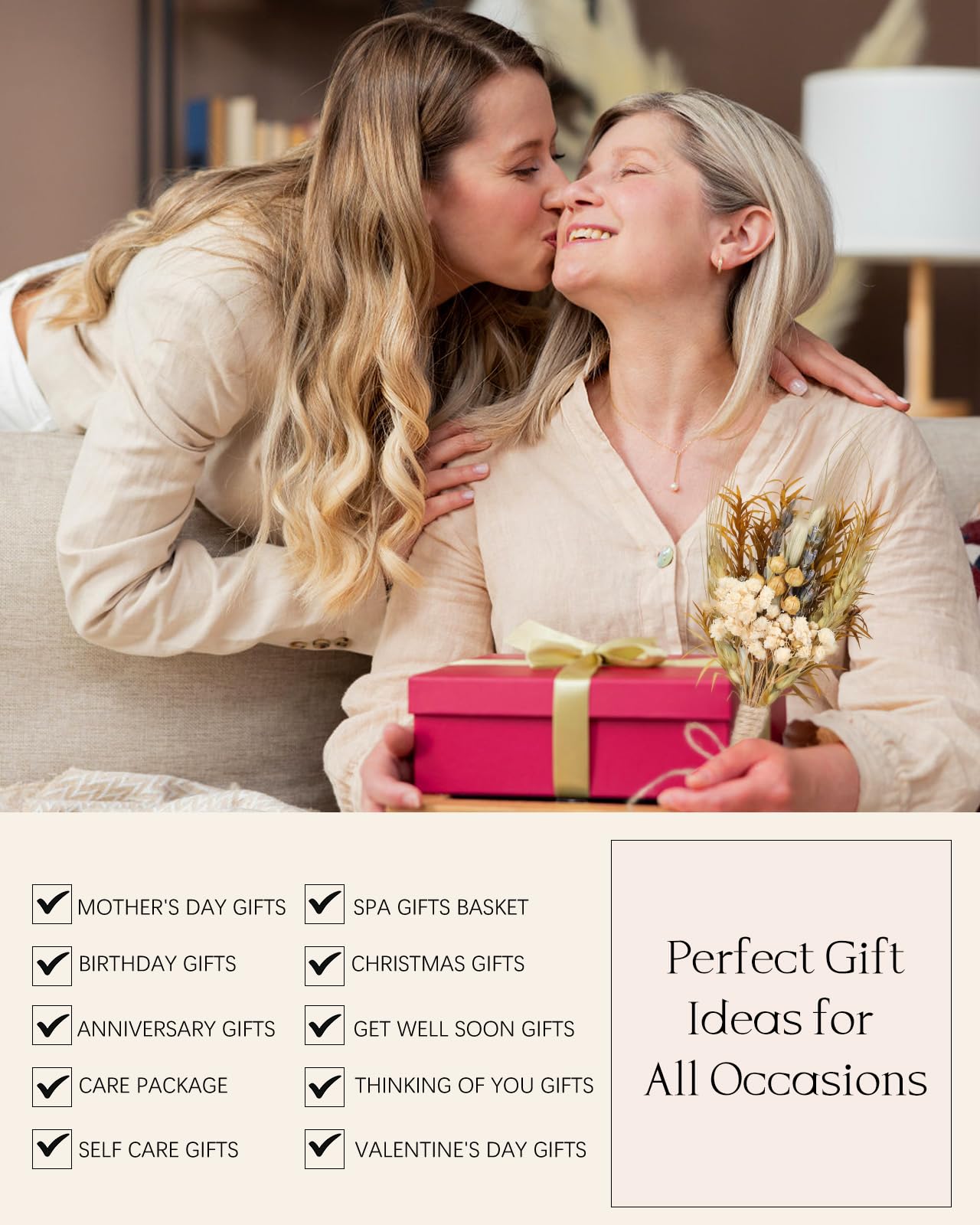 JMHACHY dried flower bouquet enhances home spa aesthetics and warmth.