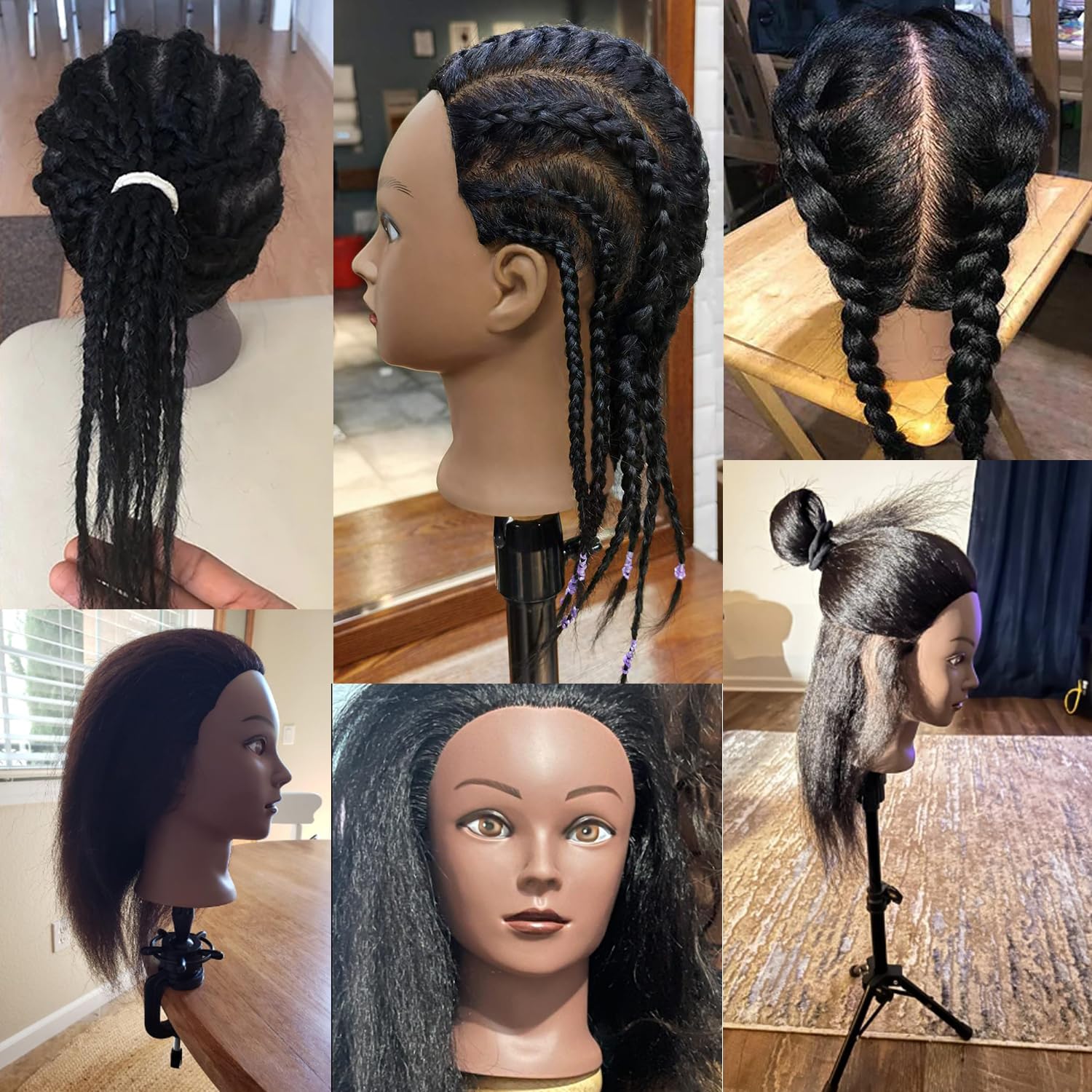 JMHAIR mannequin head 360-degree tilt base for versatile angles