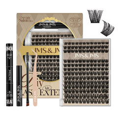JMS&JMS Lash Clusters Kit contents organized for easy at-home extensions.
