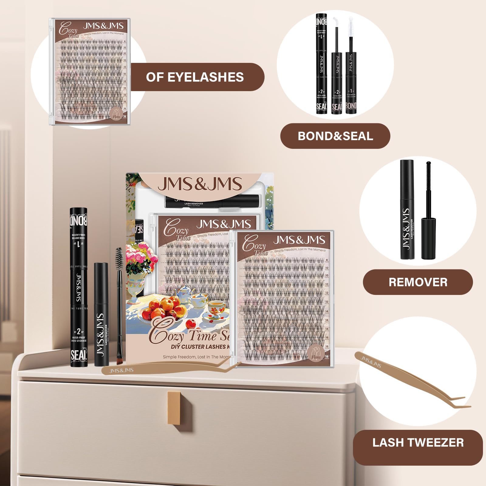 JMS&JMS Lash Extension Kit tools with applicator aid precise application.