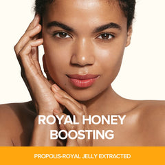 JMsolution Honey Royal Propolis Ampoule Mask on face showing snug fit for even coverage