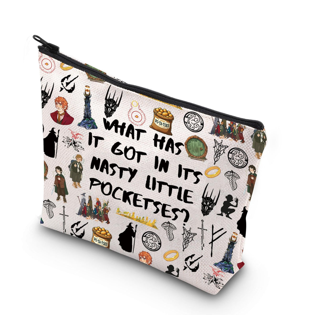 JNIAP Fantasy Movie Makeup Bag front view, compact travel-ready design for organizing cosmetics.