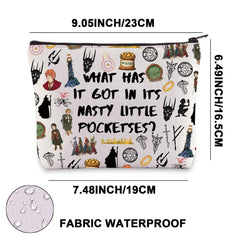 JNIAP Fantasy Movie Makeup Bag material closeup, waterproof fabric protects contents.