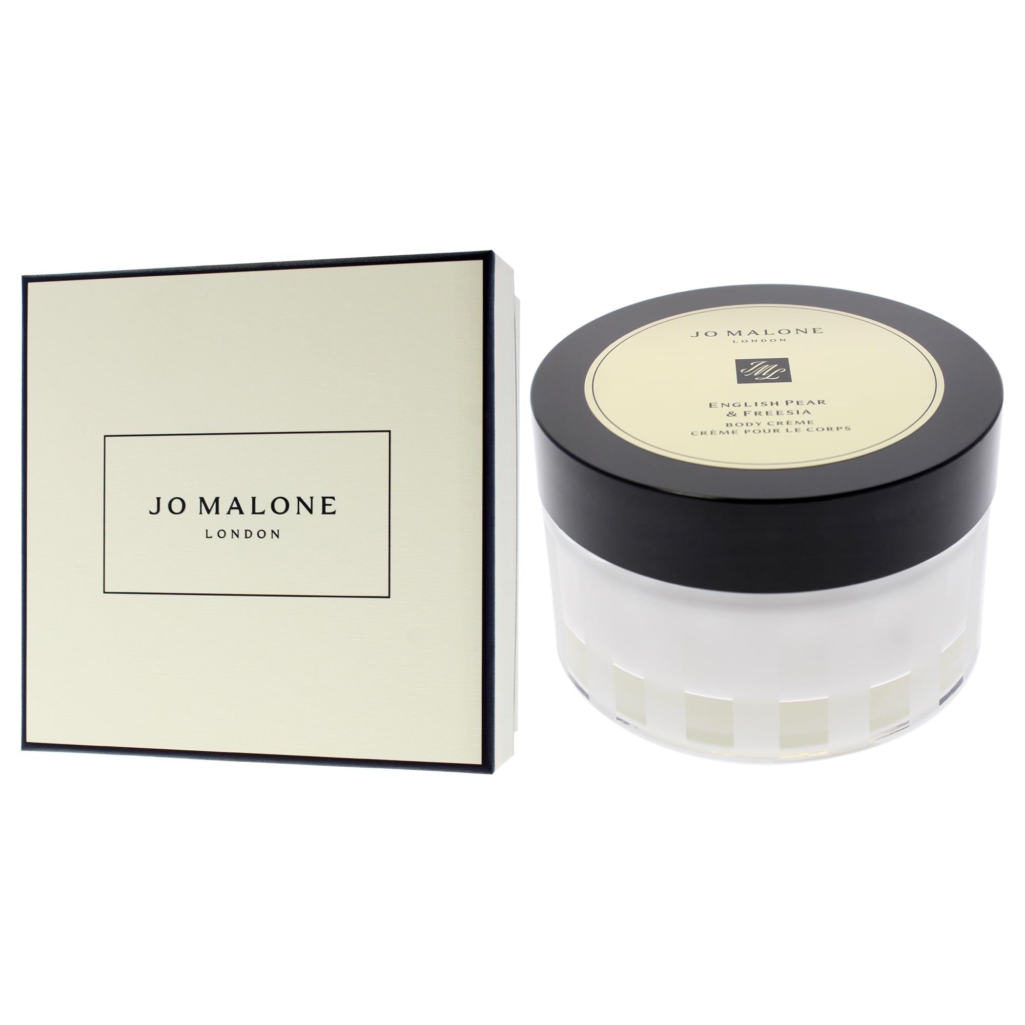 Jo Malone English Pear & Freesia cream swirl shows luxurious, hydrating consistency