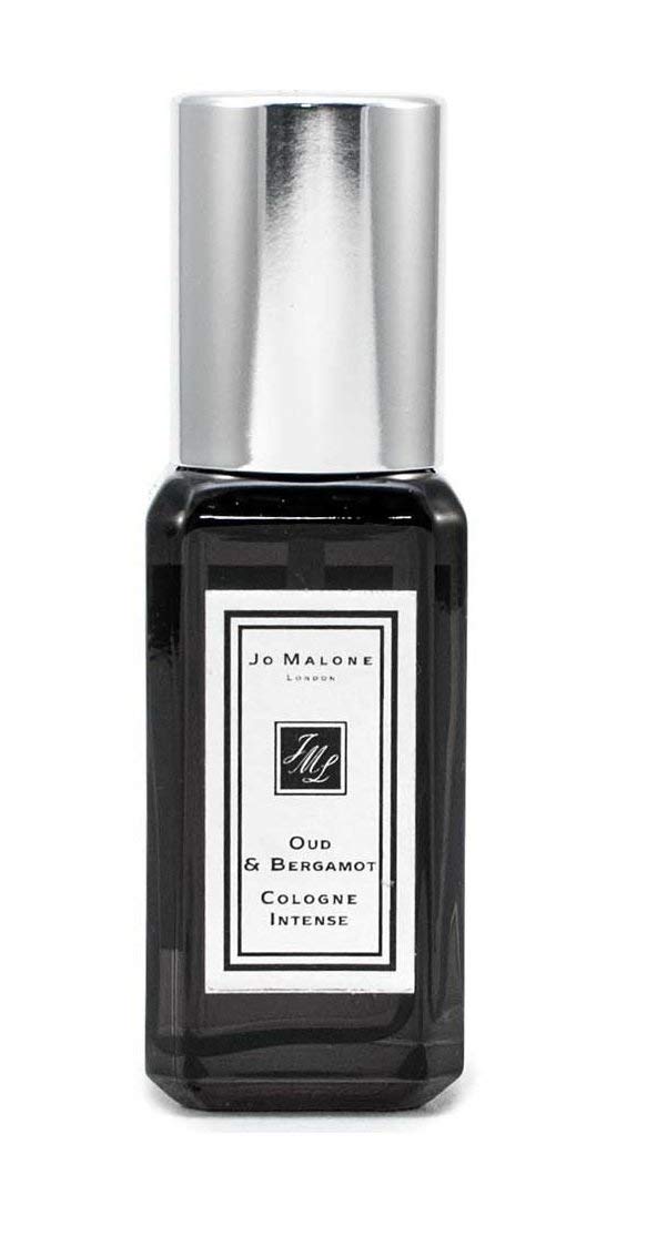 Jo Malone Oud and Bergamot travel-size bottle enables daily luxury fragrance ritual.