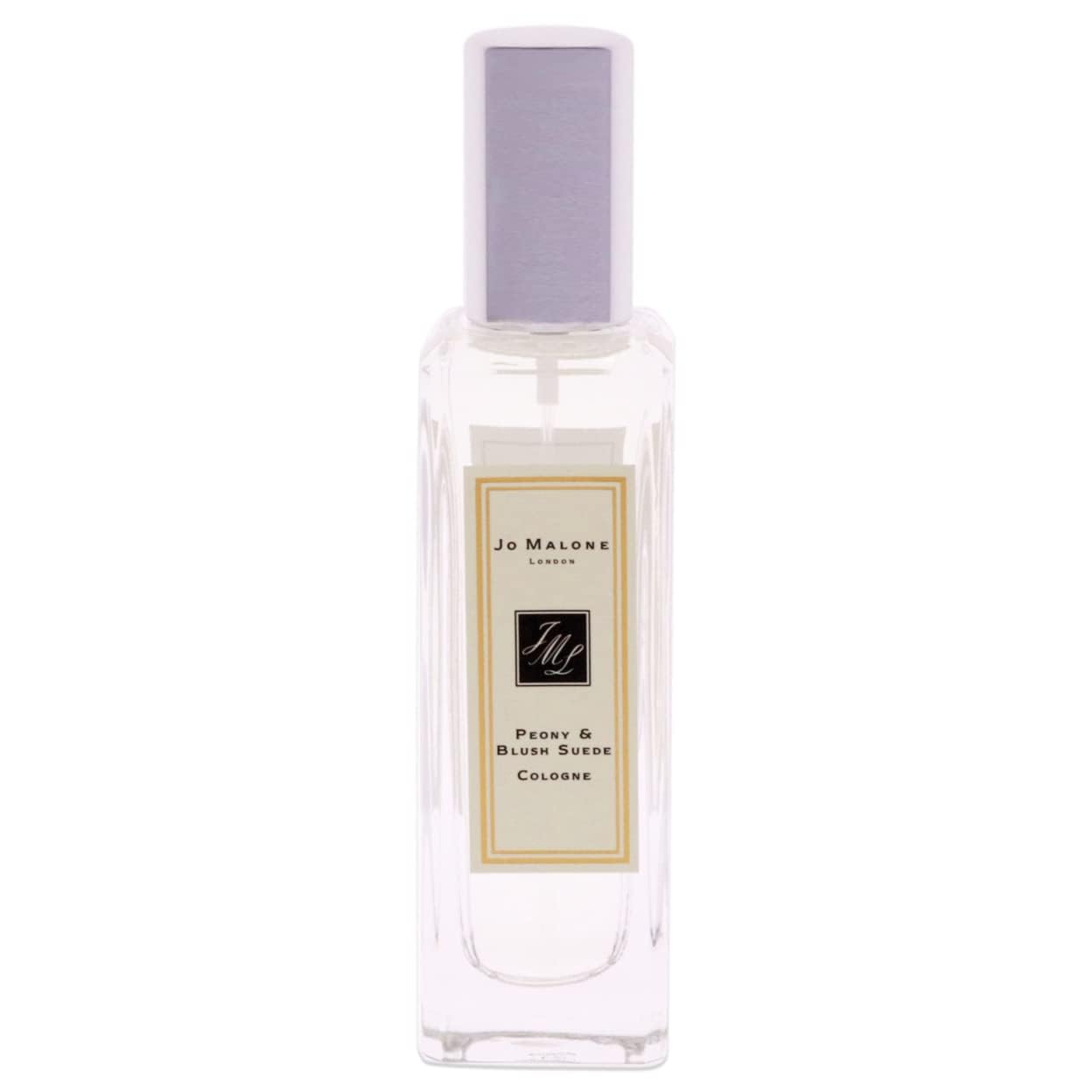 Jo Malone Peony & Blush Suede bottle side, sleek packaging for gifting appeal