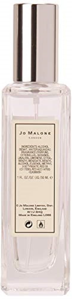 Jo Malone Red Roses label detail emphasizing citrus-rose blend and fresh notes.