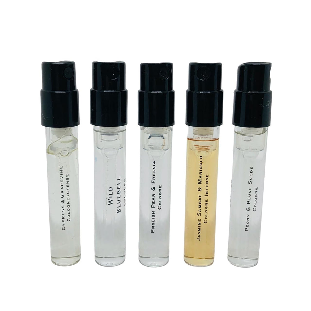 Jo Malone set of five fragrance vials for exploring London scents and layering options.