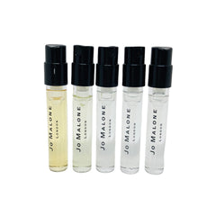 Jo Malone Set 5 London fragrance sample vials packaging, ideal for on-the-go scent discovery.