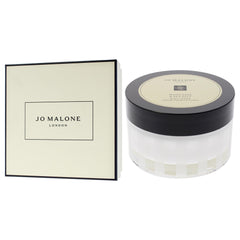 Jo Malone Wood Sage & Sea Salt Body Crème label detail on luxe packaging.
