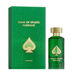Jo Milano Game of Spades Emerald bottle, a unisex fragrance for daily confidence and stylish presence.