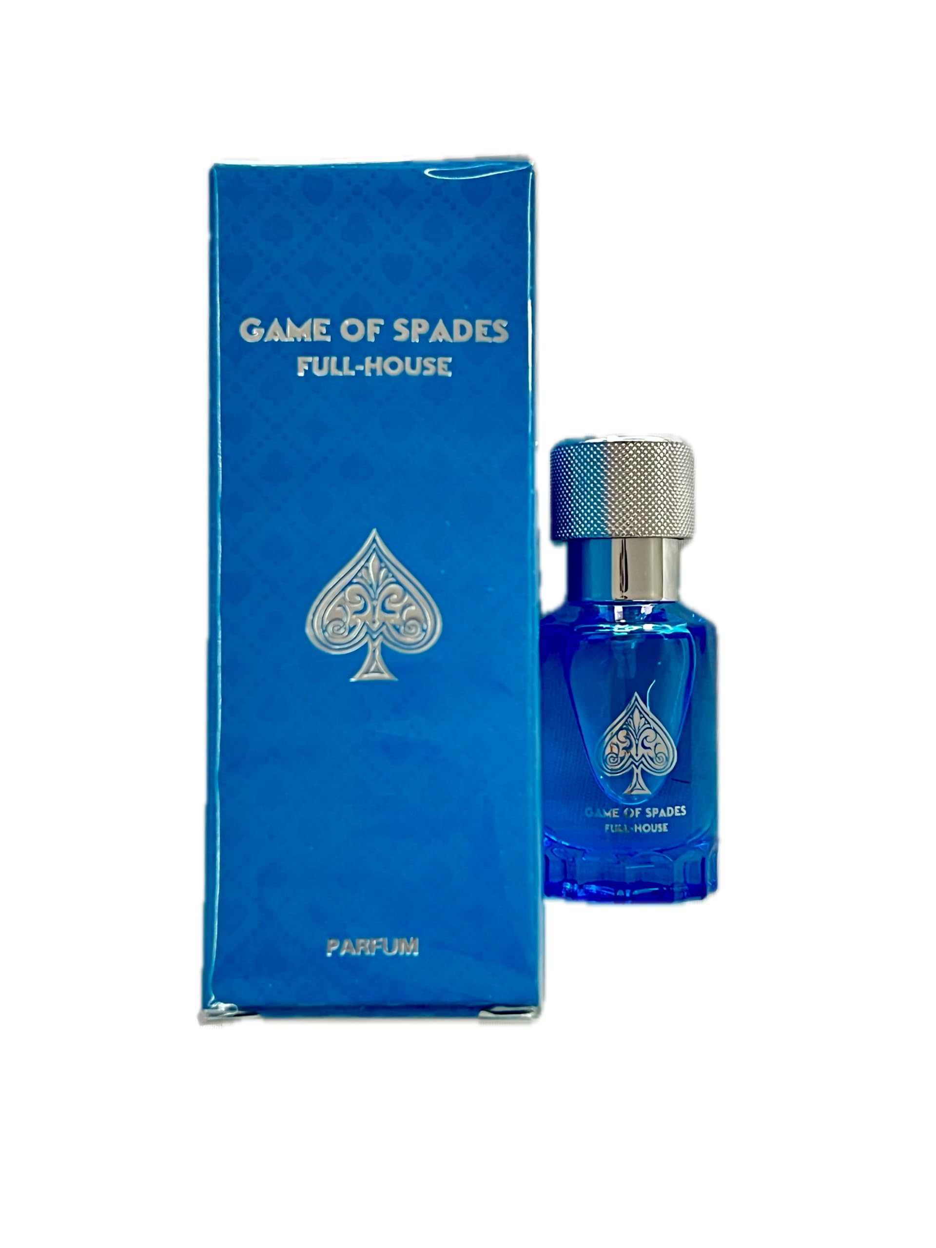 Jo Milano Game of Spades Full House Parfum 10ml bottle—unisex fragrance for versatile daily wear and confidence.