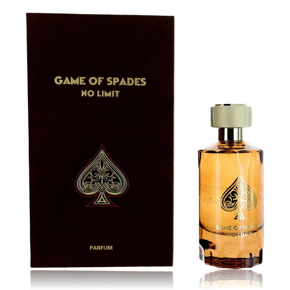 Jo Milano Game of Spades No Limit bottle showcases luxury unisex fragrance for everyday confidence.