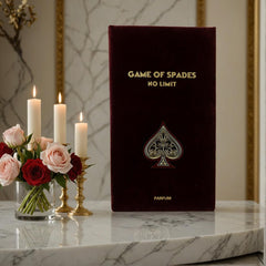 Jo Milano Game of Spades No Limit spray demonstrates easy application for evening elegance.