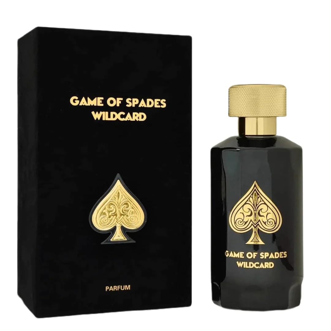 Jo Milano Game of Spades Wildcard bottle; versatile unisex fragrance for day or evening wear.