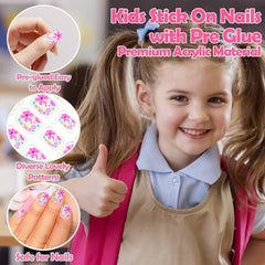 JOAOYO cute-patterns cartoon nails for kids, ideal for playful nail art.