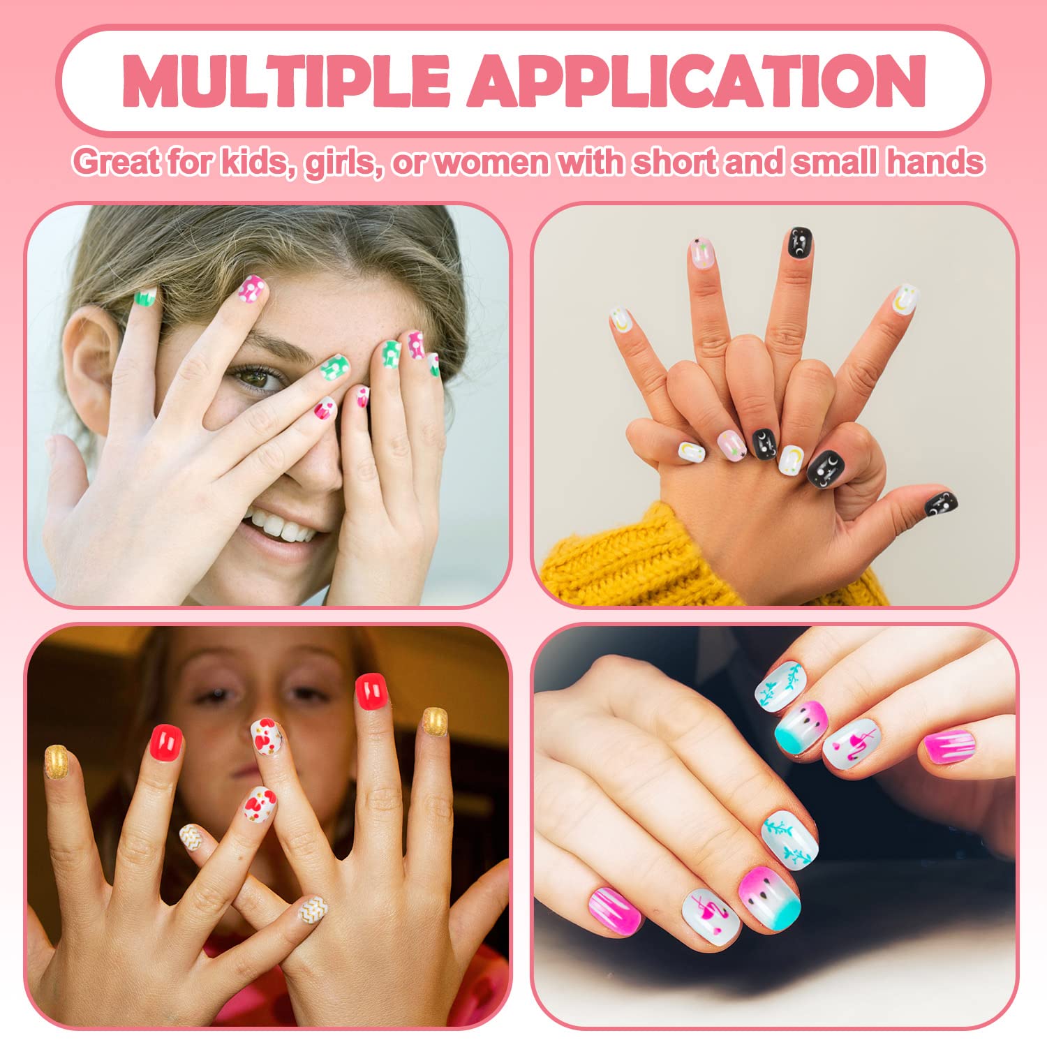 JOAOYO 12 sizes in each box fit growing kid nails.