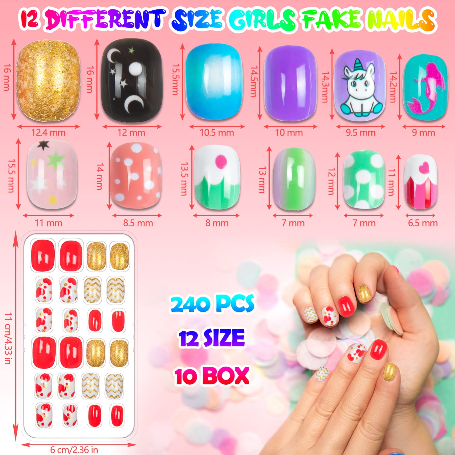 JOAOYO nails with cute cartoon designs for easy, dress-up nail art.