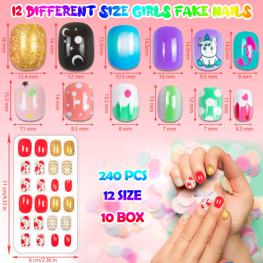 JOAOYO nails with cute cartoon designs for easy, dress-up nail art.