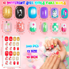 JOAOYO nails with cute cartoon designs for easy, dress-up nail art.