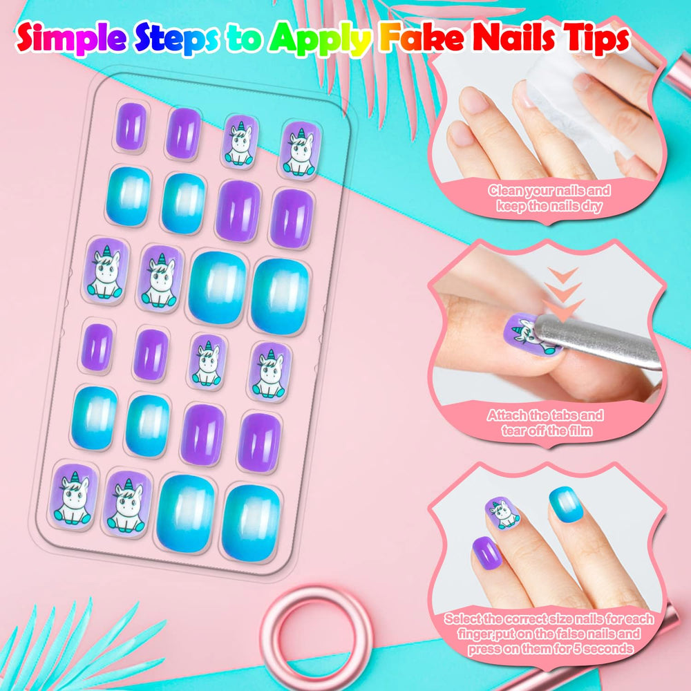 JOAOYO full-cover short nails offer neat, kid-friendly finish.