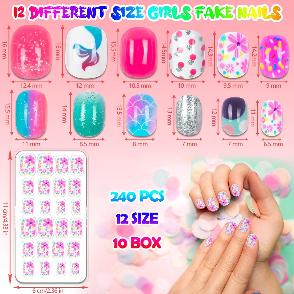 JOAOYO pre-glued kids nails for quick, tool-free application and clean nail art.