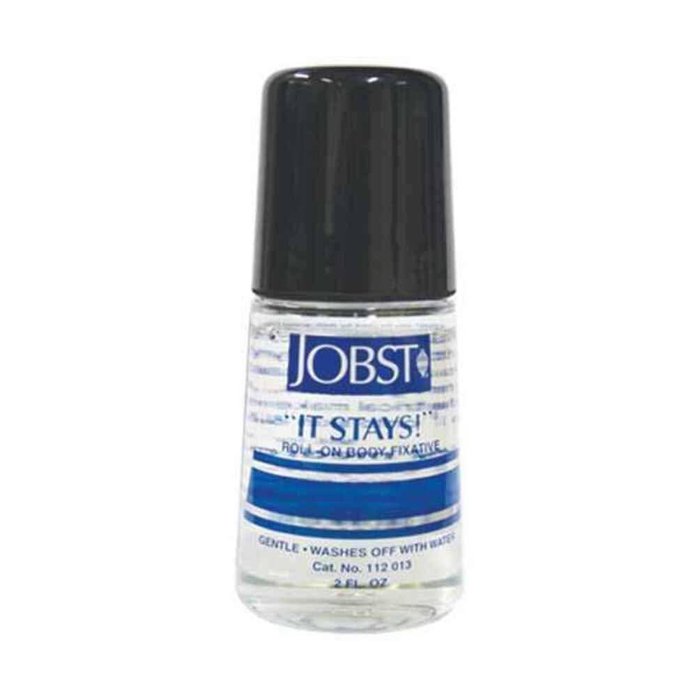 Jobst It Stays Roll-On application on skin provides discreet, reliable hold for thigh-length stockings