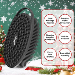 Closeup of JODBUY silicone body scrubber bristles delivering hygienic exfoliation