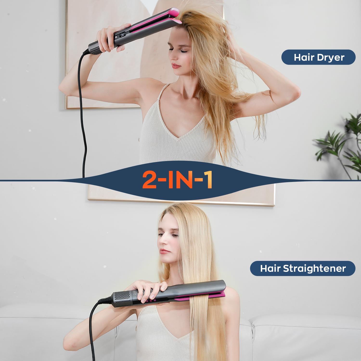 JODRERO straightener display with temperature and speed settings