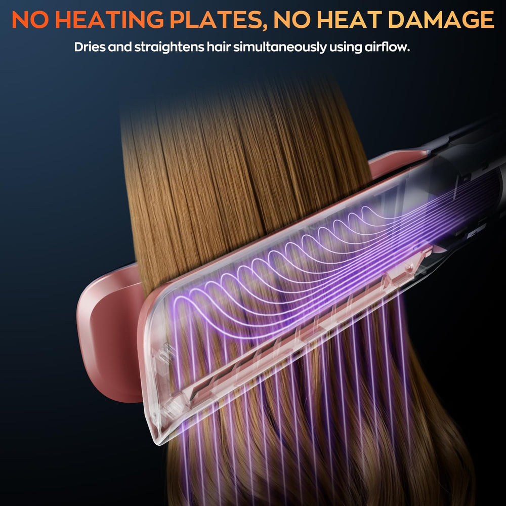 JODRERO wet-to-dry styling step demonstrates quick one-step drying and straightening.
