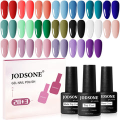 JODSONE 23pcs gel nail polish set color assortment for vibrant manicures.