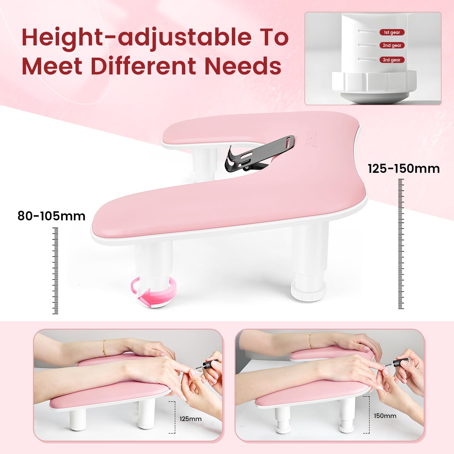 JODSONE 360° rotating phone holder keeps hands free during nail art.