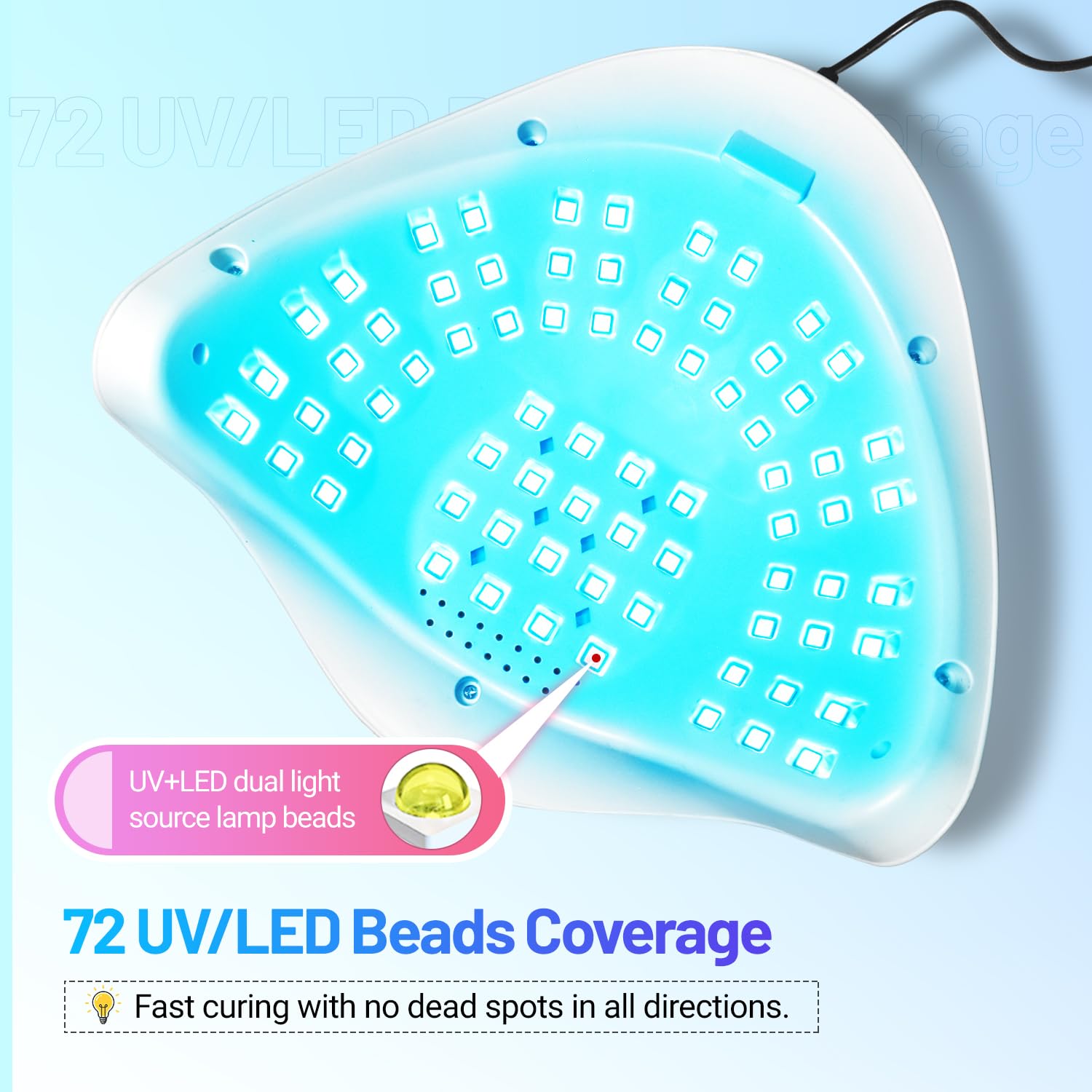 JODSONE U V LED Nail Lamp 320W | Gel Dryer with 72 Beads, 4 Timers, Auto Sensor