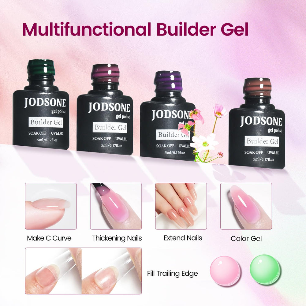 JODSONE clear gel bottle provides a solid base for layering.