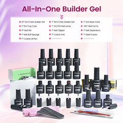 JODSONE builder gel kit UV lamp enables quick curing for efficient at-home manicures.