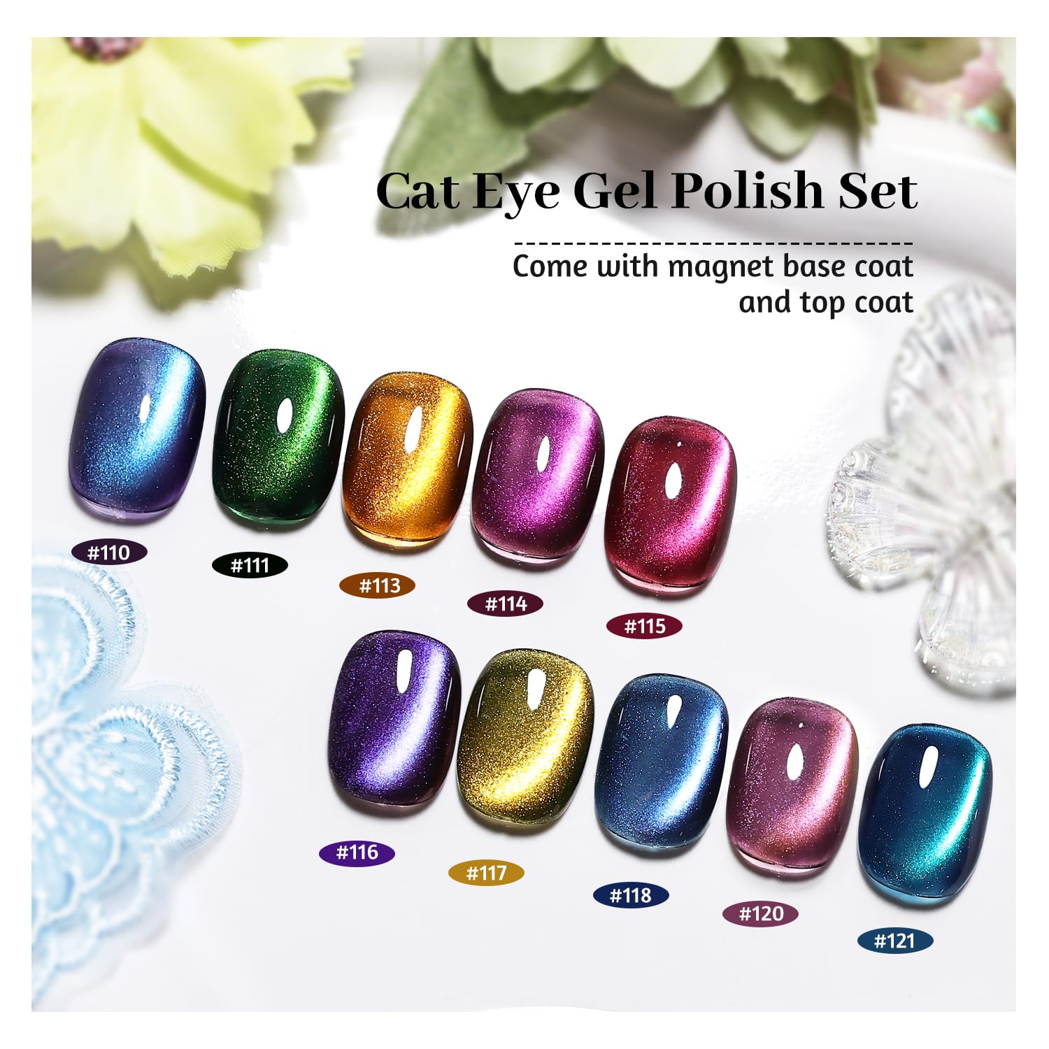 JODSONE cat-eye gel polish green swatch with depth and shimmer