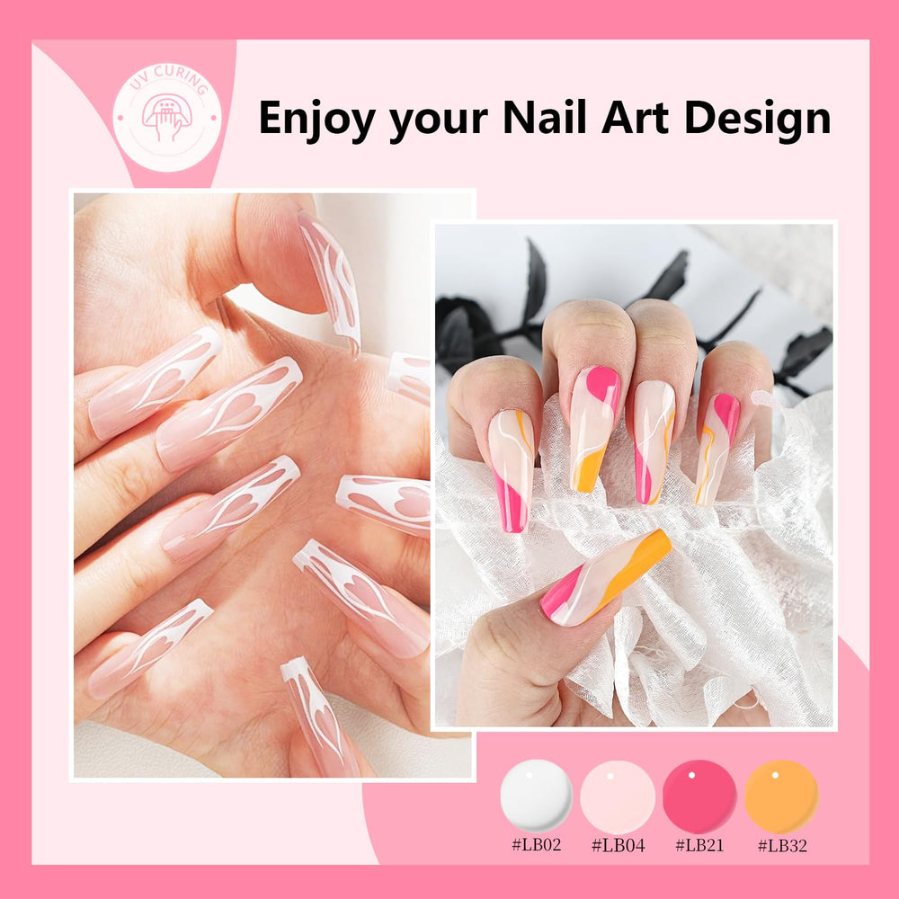 JODSONE gel art liner green pigments with thin brush for fresh nail art.