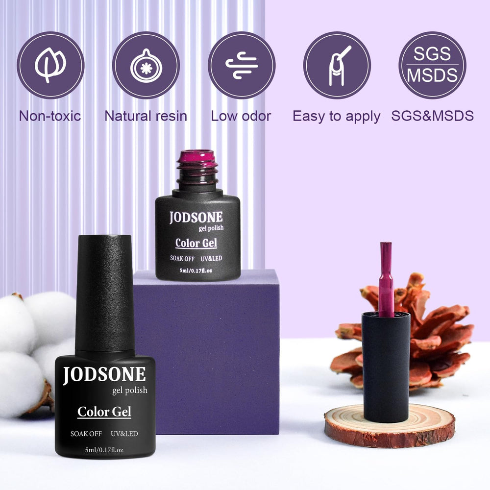 JODSONE gel-nail-application in-progress image suggests salon-quality results at home.