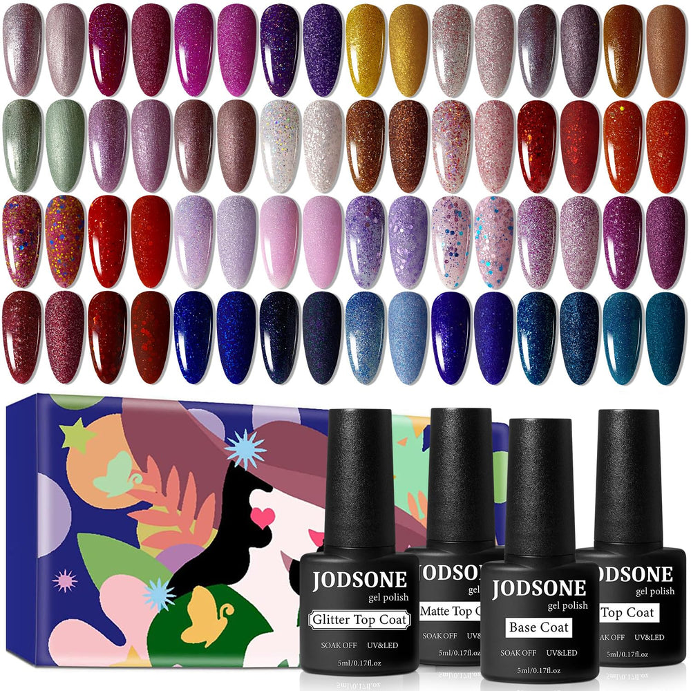 JODSONE gel nail polish collection: 36-piece set with glitter for vibrant manicures