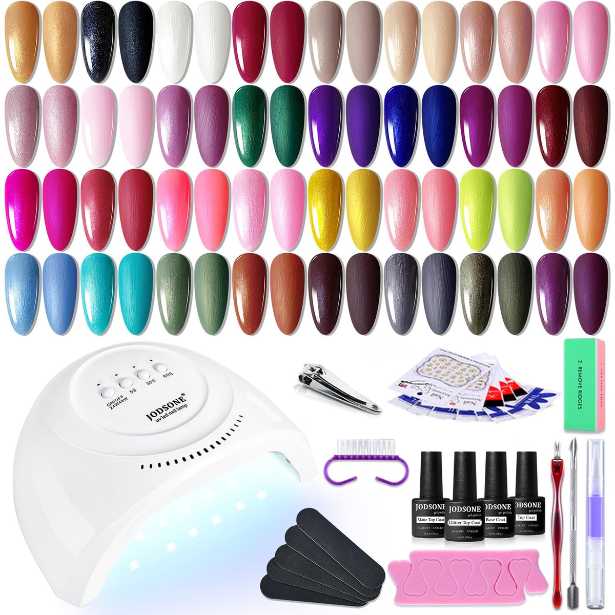 JODSONE gel nail polish starter set bottle closeup with glossy finish options for nails