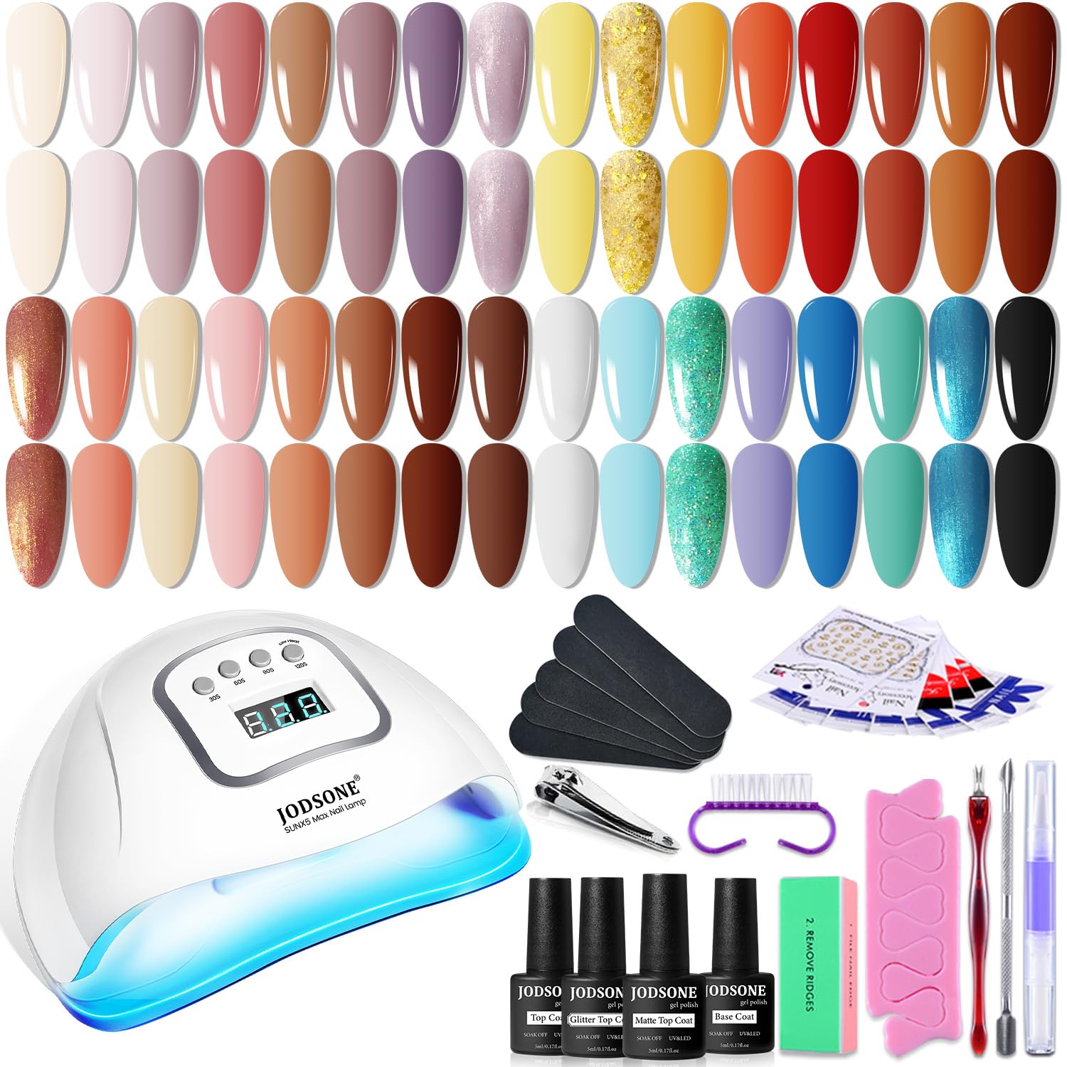 JODSONE gel polish kit lamp inside view with fast curing for at-home manicures.