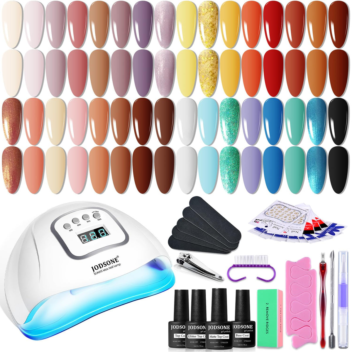 JODSONE gel polish kit lamp inside view with fast curing for at-home manicures.
