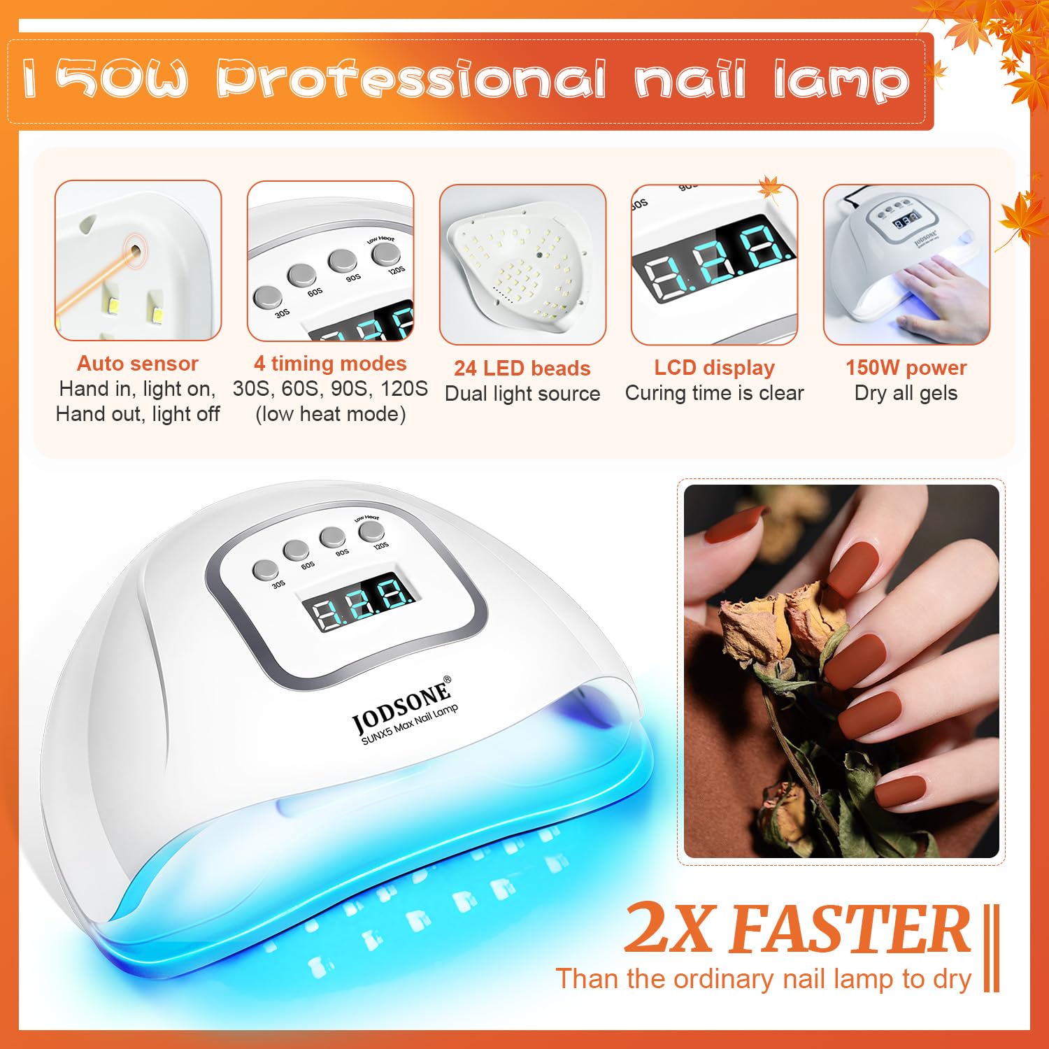 JODSONE glitter top coat adds shimmering accents for statement nails.