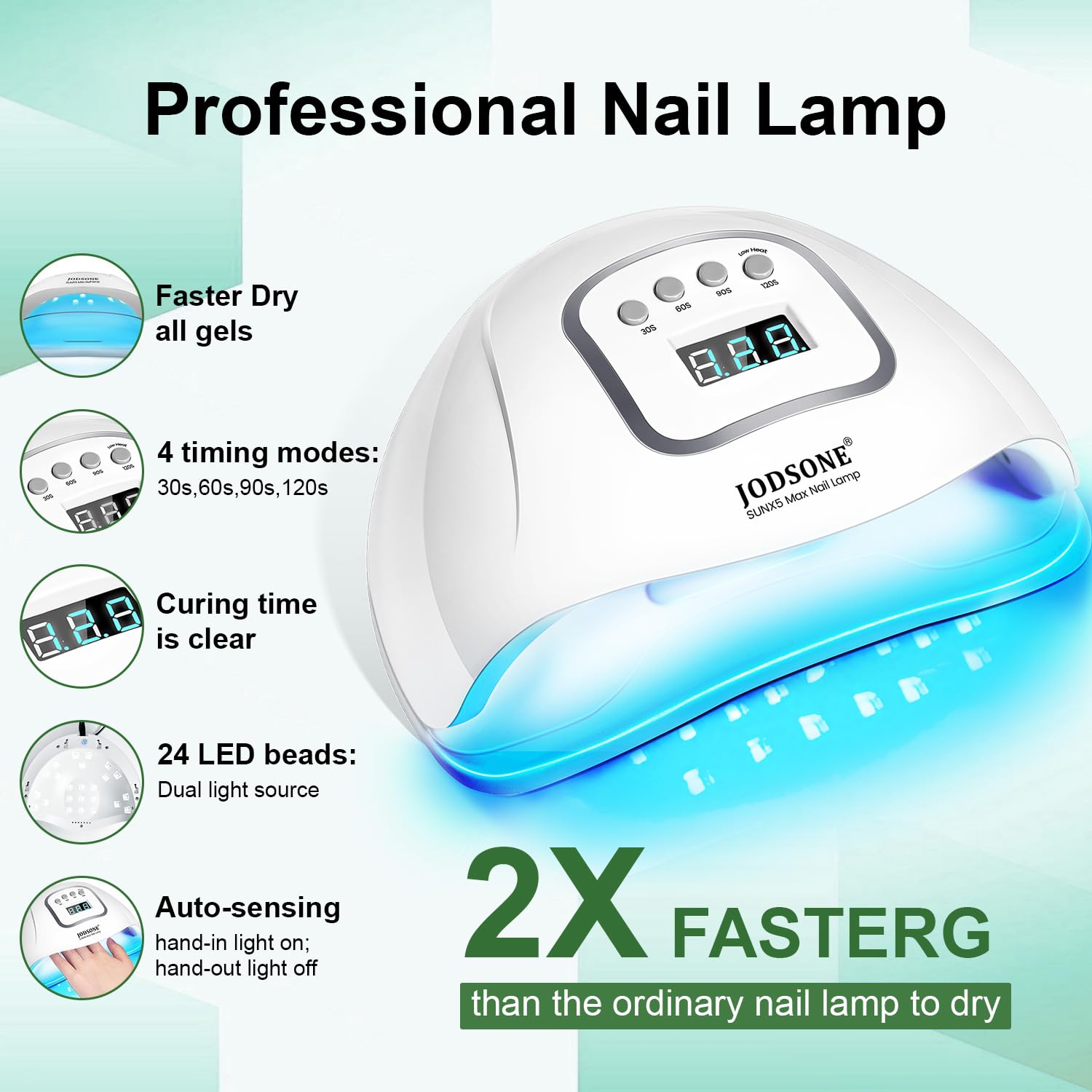 JODSONE glitter top coat adding sparkle to gel nails