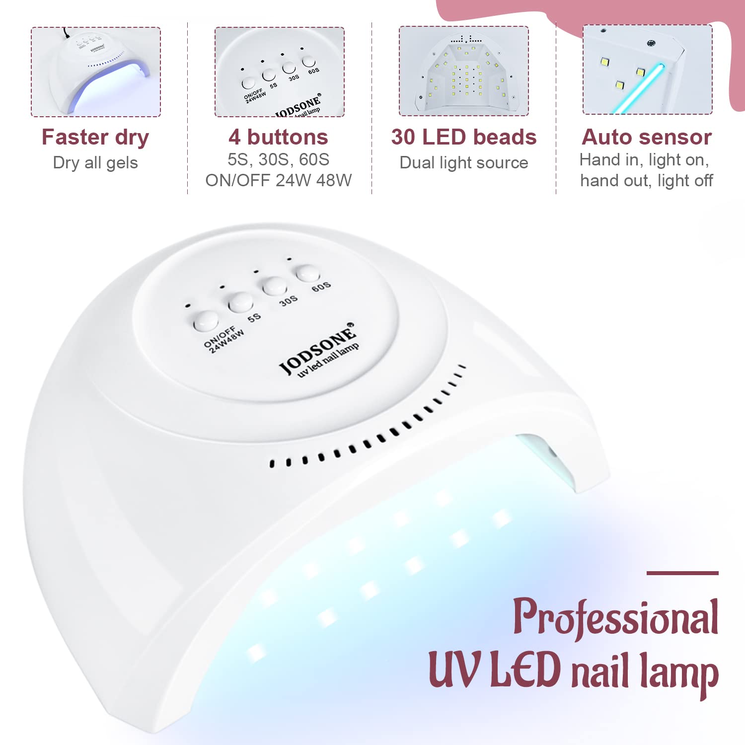JODSONE intelligent nail lamp with adjustable modes for efficient curing