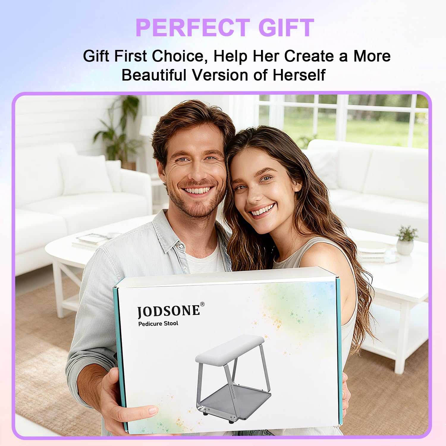 JODSONE multi-use foot stand supports relaxation after work or during nail care sessions.
