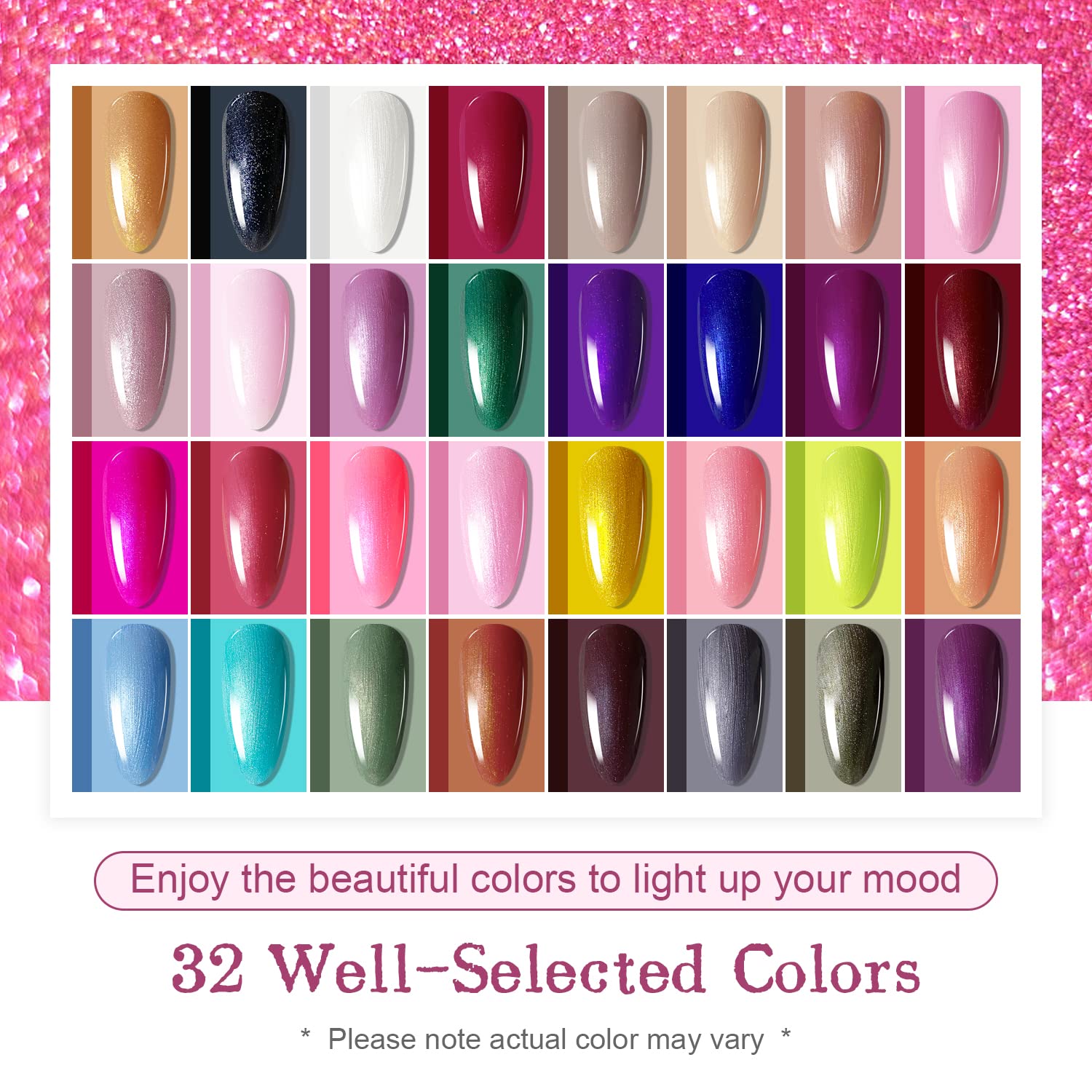 JODSONE Gel Nail Polish Starter Set bottle close-up with glossy shimmering finishes