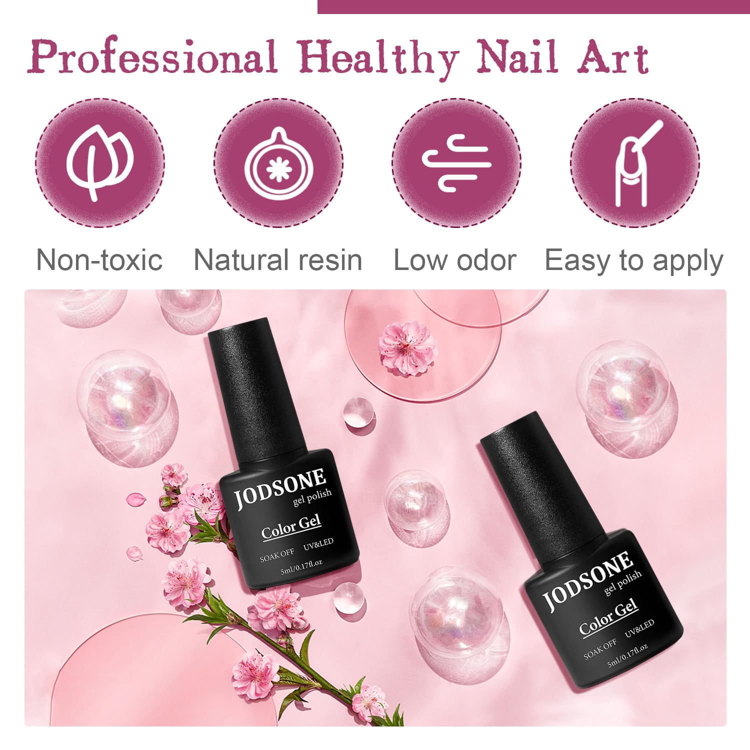 JODSONE Gel Nail Polish Starter Set glitter top coat highlighting sparkling accent options